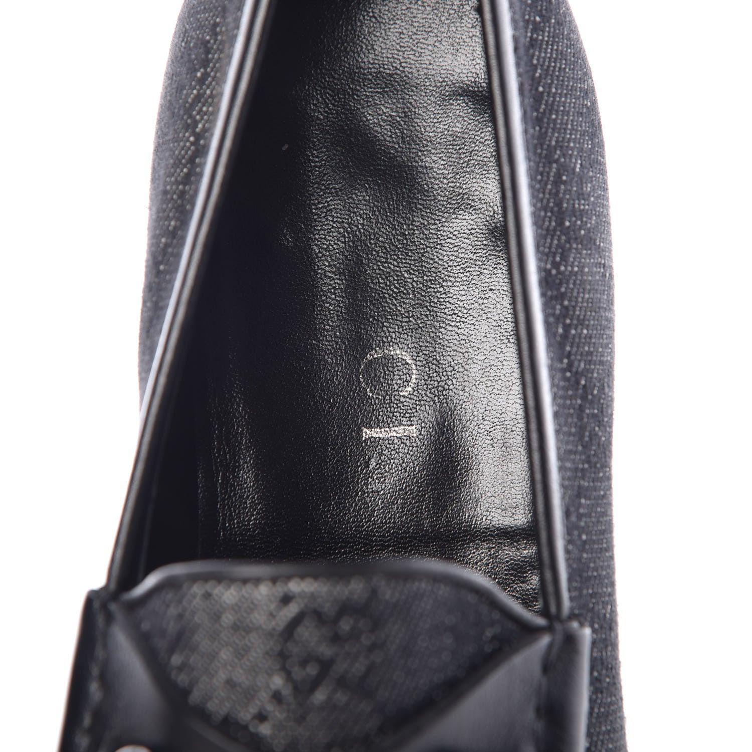 Gucci Monogram Calfskin Mens Horsebit Loafers 8.5 Navy 10 of 14