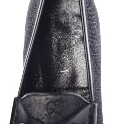 Gucci Monogram Calfskin Mens Horsebit Loafers 8.5 Navy 10 of 14