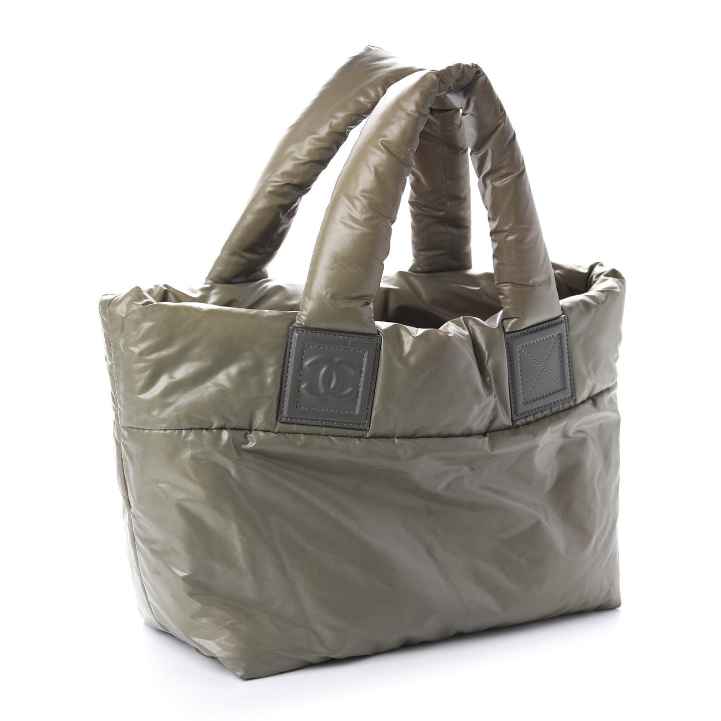 Nylon Quilted Small Coco Cocoon Reversible Tote Gray