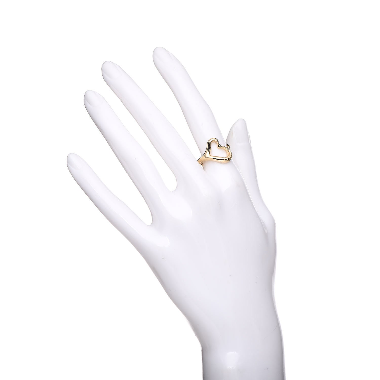 Tiffany 18K Yellow Gold Small Elsa Peretti Open Heart Ring 51 5.75 2 of 8
