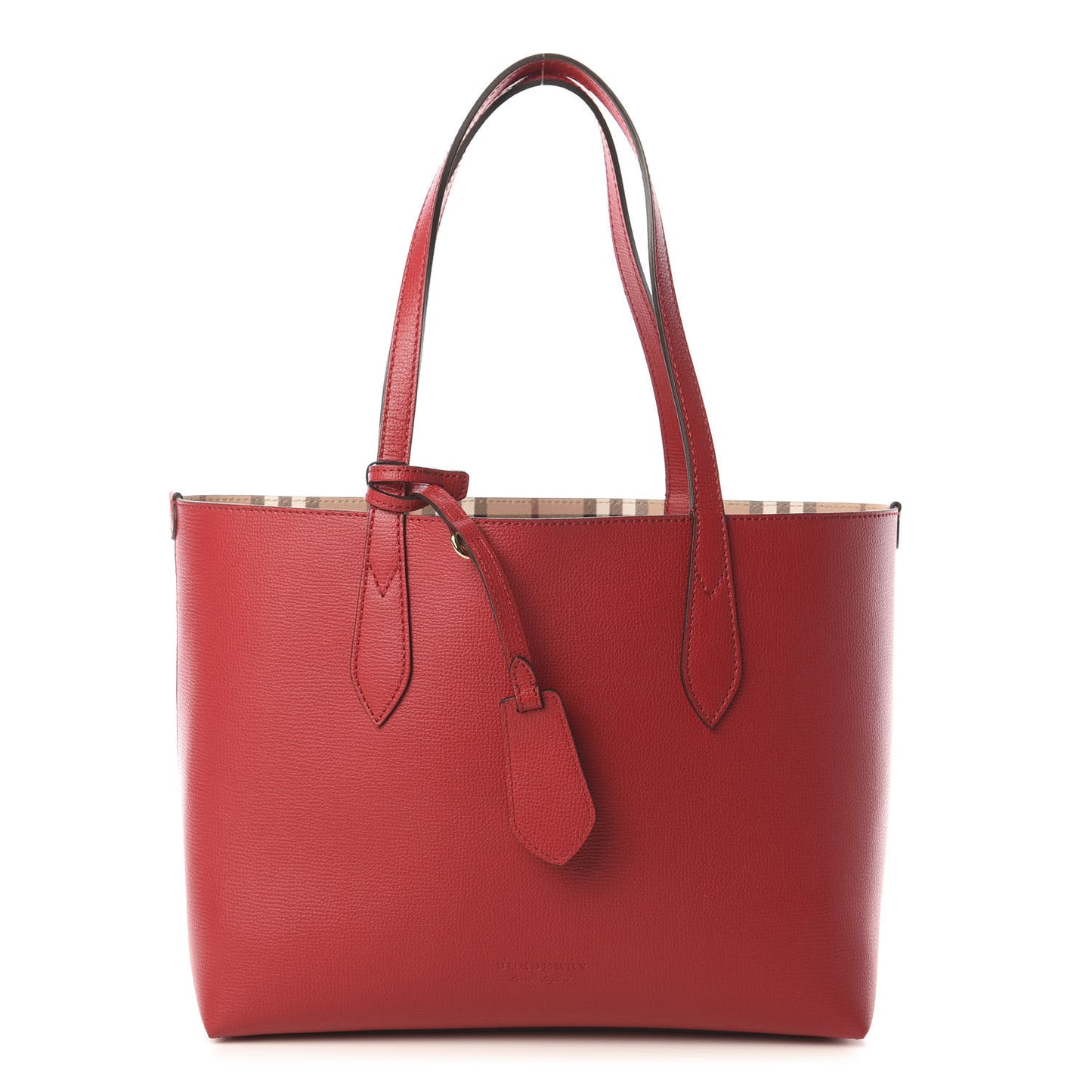 Haymarket Check Small Reversible Tote Poppy Red