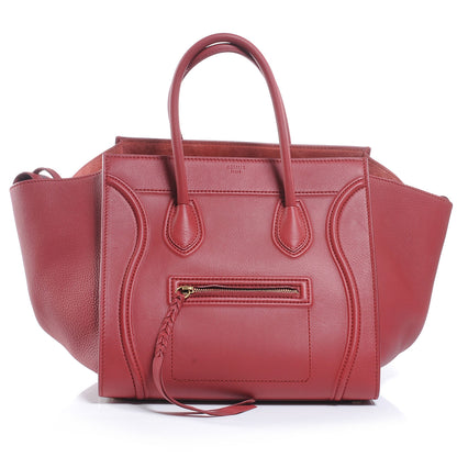 Celine Supple Calfskin Medium Phantom Luggage Vermillion 1 of 9