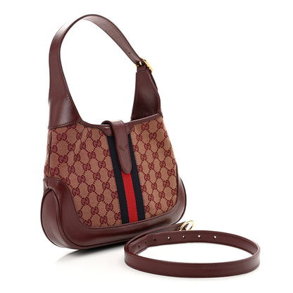 Gucci Monogram Azalea Calfskin Web Small Jackie 1961 Hobo Sahara Rubino Chardonnay 3 of 10