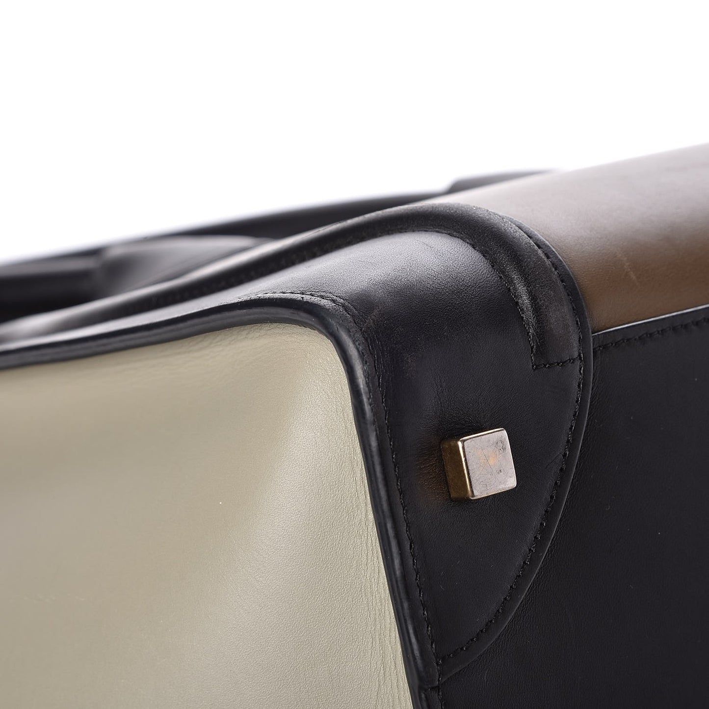 Satin Calfskin Mini Tri-Color Luggage Dark Grey