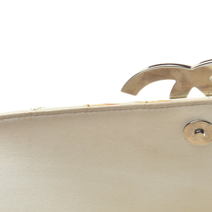 Chanel Patent Square Stitched CC Flap Clutch White 14 of 21