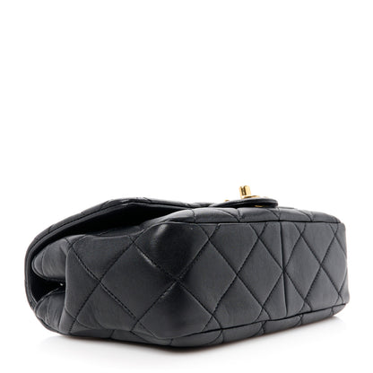 Chanel Lambskin Quilted Logo Flap With Handle Black 4 of 12