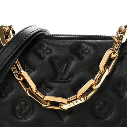 Louis Vuitton Lambskin Embossed Monogram Coussin BB Black 6 of 8