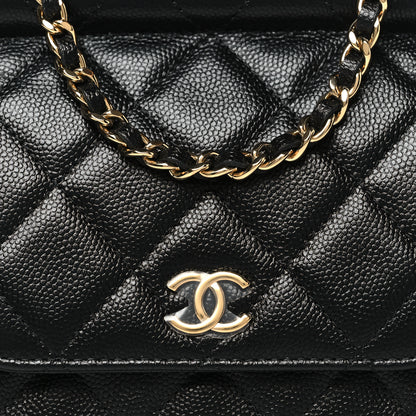 Chanel Caviar Quilted  Mini Flap Clutch With Chain Black 9 of 12