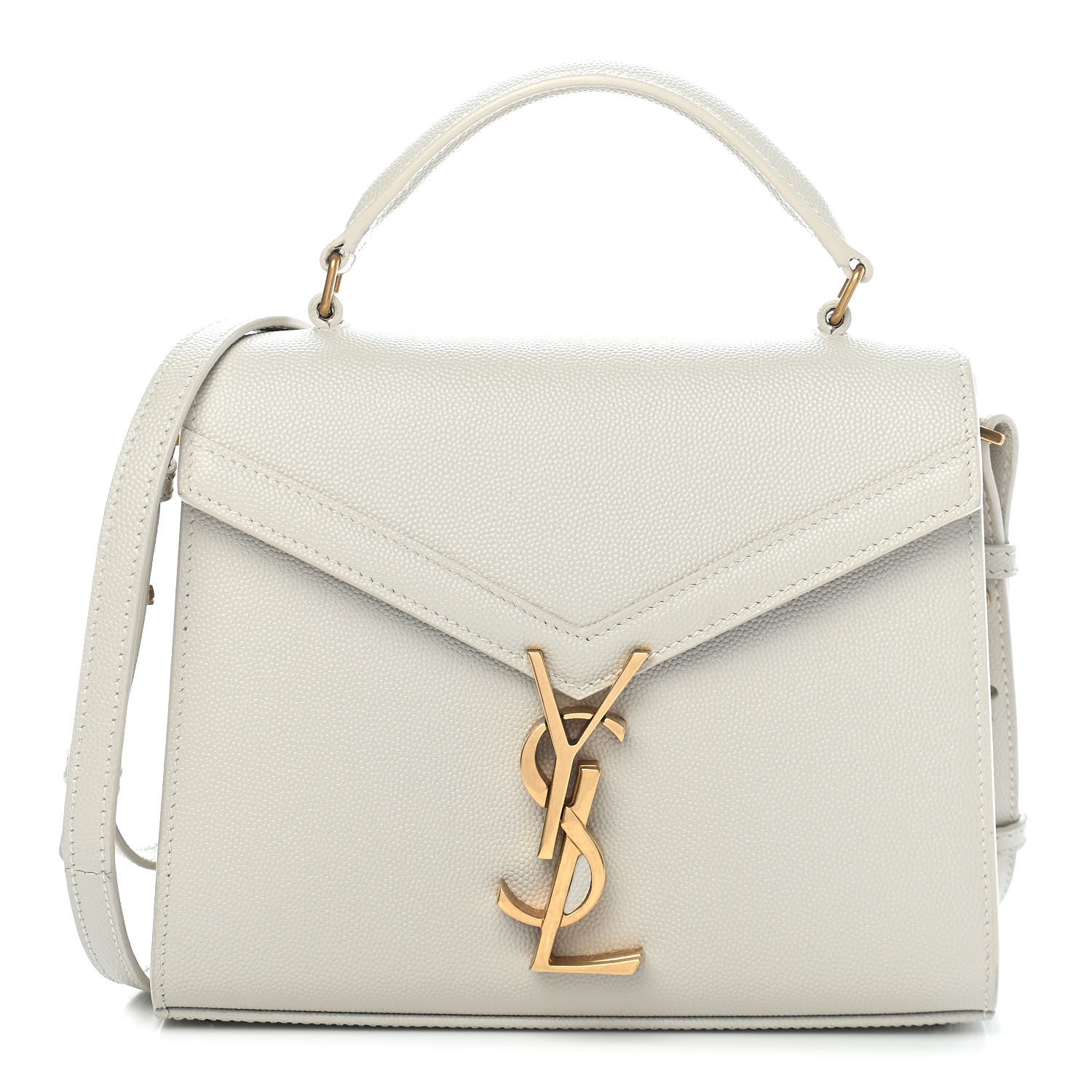 Saint Laurent Grain de Poudre Mini Classic Monogram Cassandra Top Handle Crema Soft Rouge Legion 1 of 7