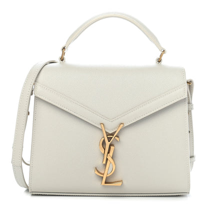 Saint Laurent Grain de Poudre Mini Classic Monogram Cassandra Top Handle Crema Soft Rouge Legion 1 of 7