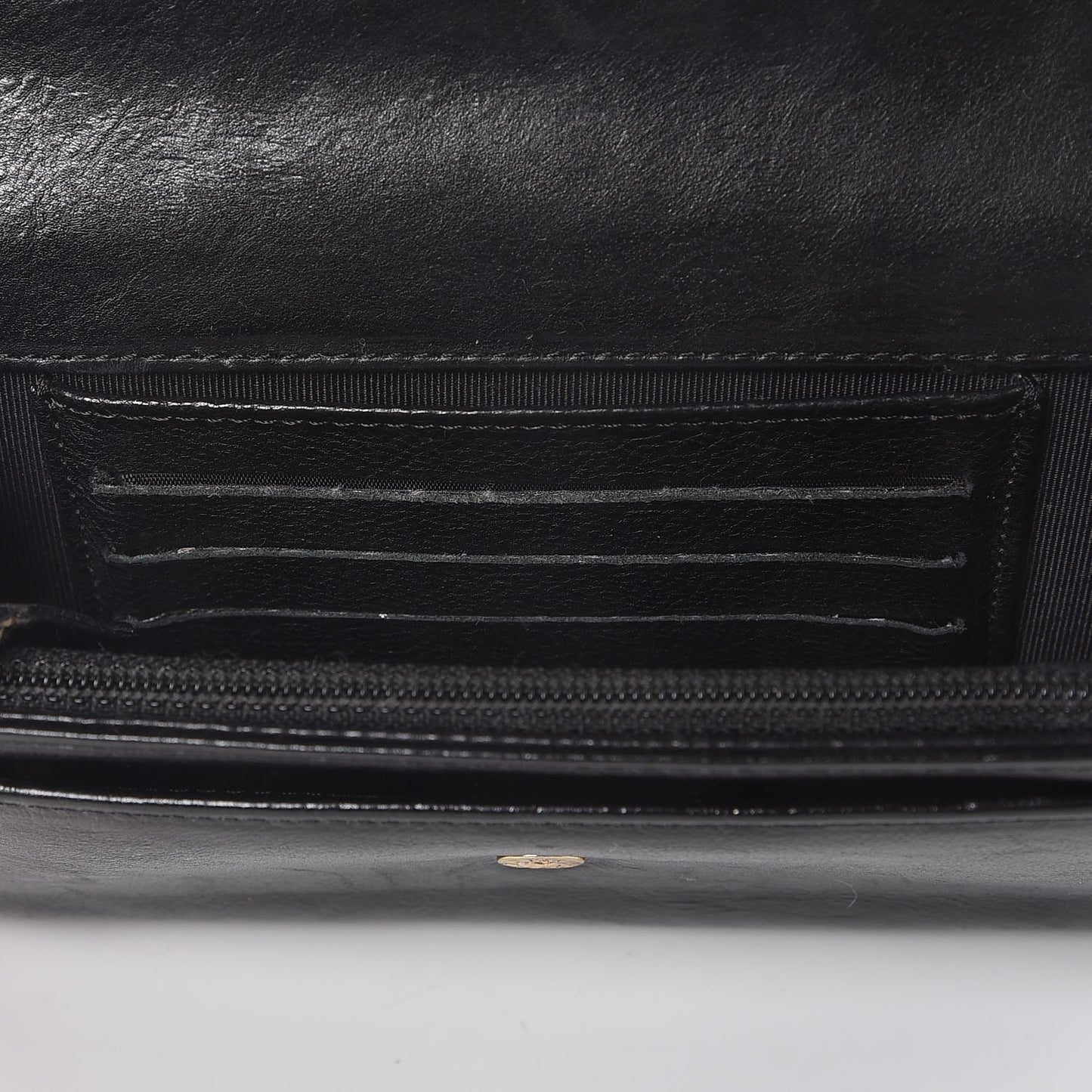 Calfskin CC Flap Wallet Black