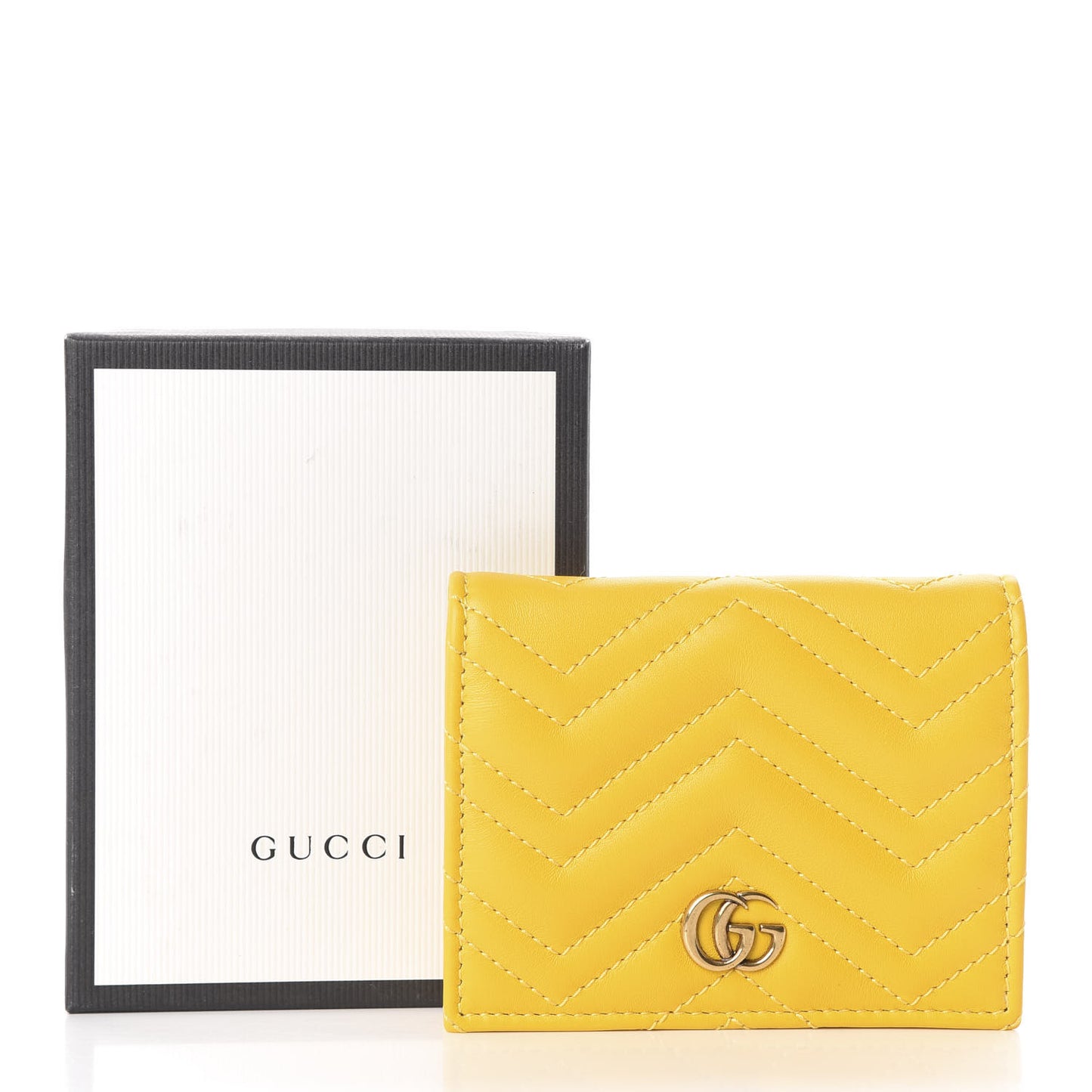 Calfskin Matelasse GG Marmont Card Case Stone Topaz