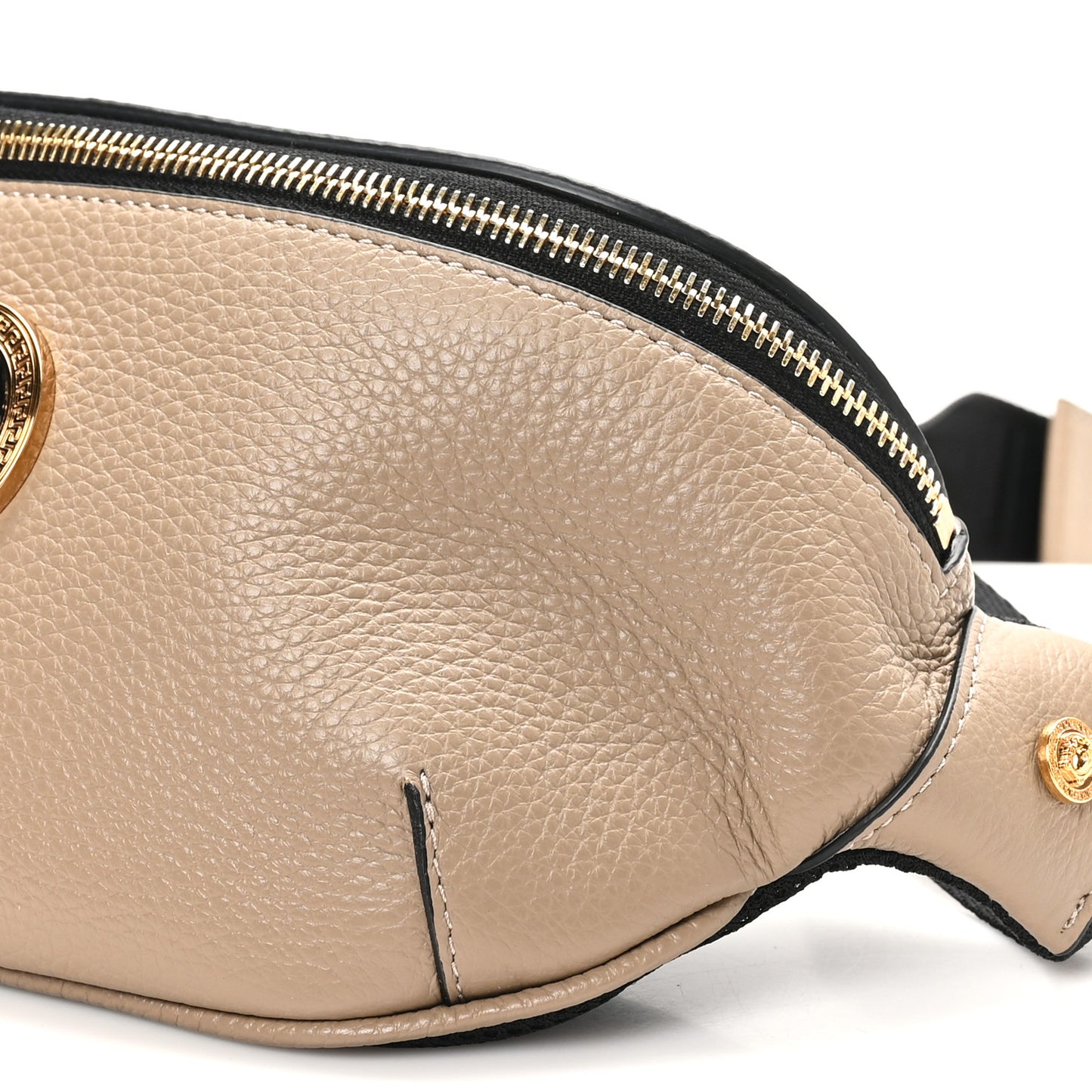 Grained Calfskin Vanitas Medusa Belt Bag Taupe