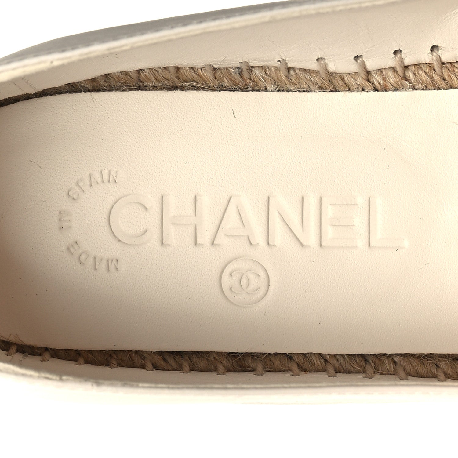 Chanel Lambskin CC Espadrilles 39 White Black 9 of 10