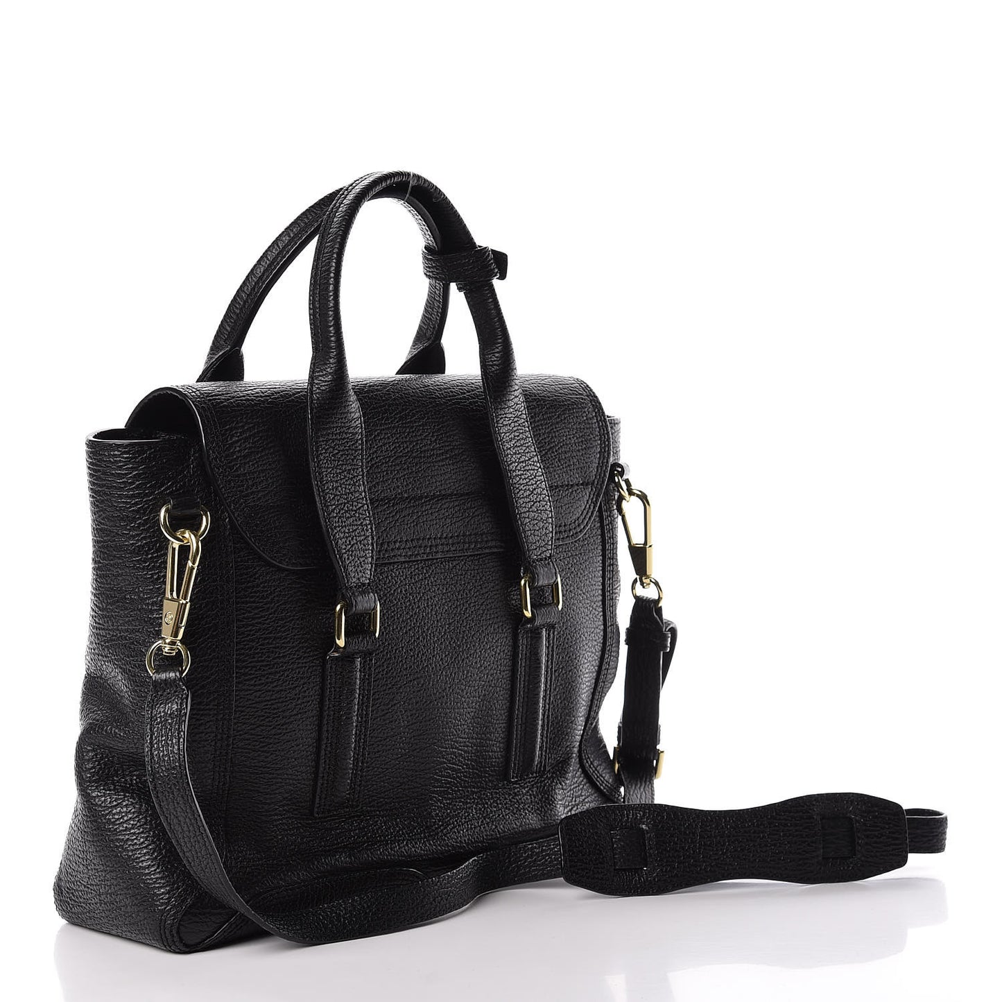 3.1 Textured Calfskin Medium Pashli Satchel Black