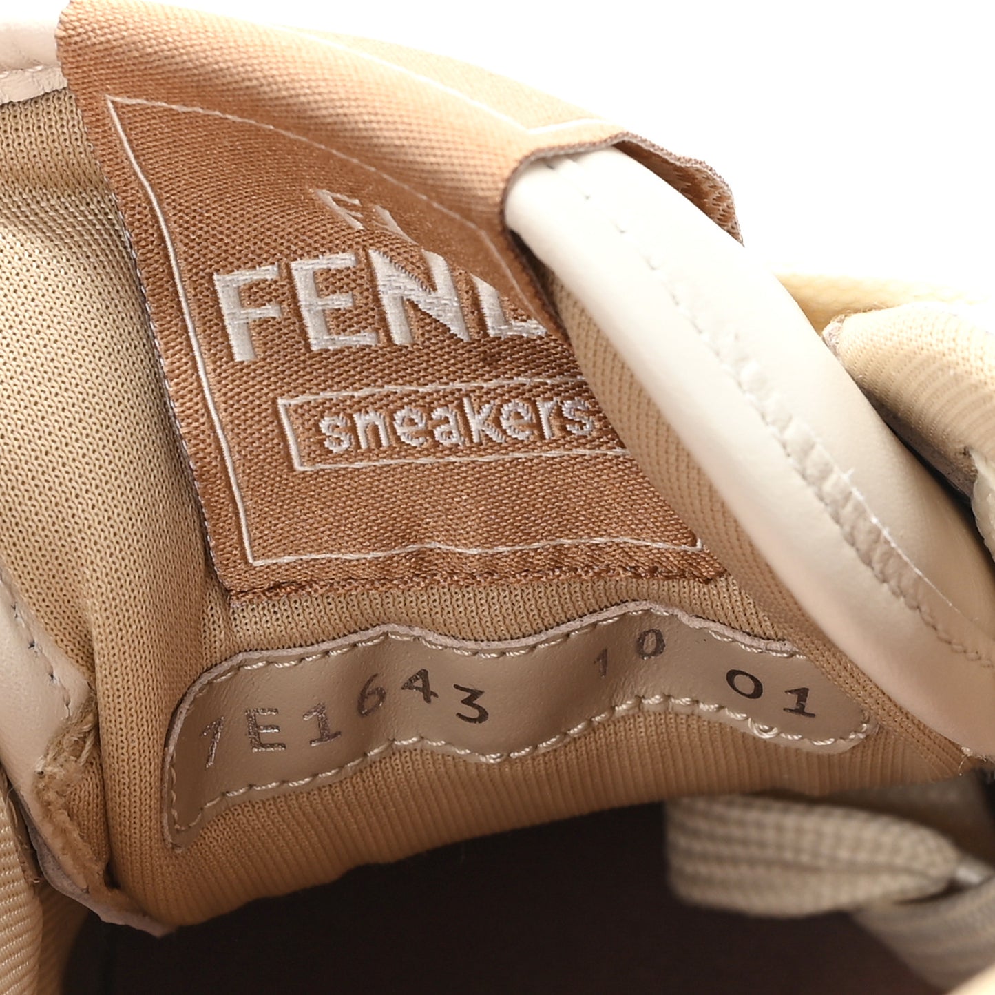 Vitello Mens Fendi Match Low Top Sneakers 10 Beige Brown