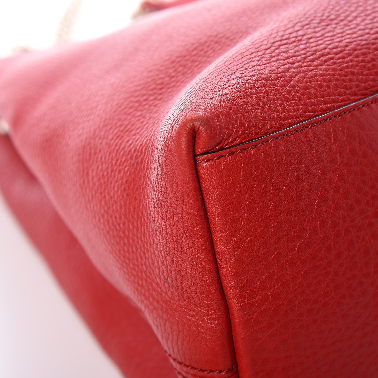 Gucci Pebbled Calfskin Large Soho Chain Shoulder Bag Tabasco Red 20 of 20