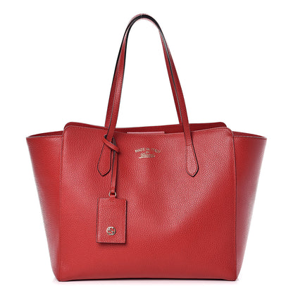 Gucci Dollar Calfskin Medium Swing Tote Red 1 of 9