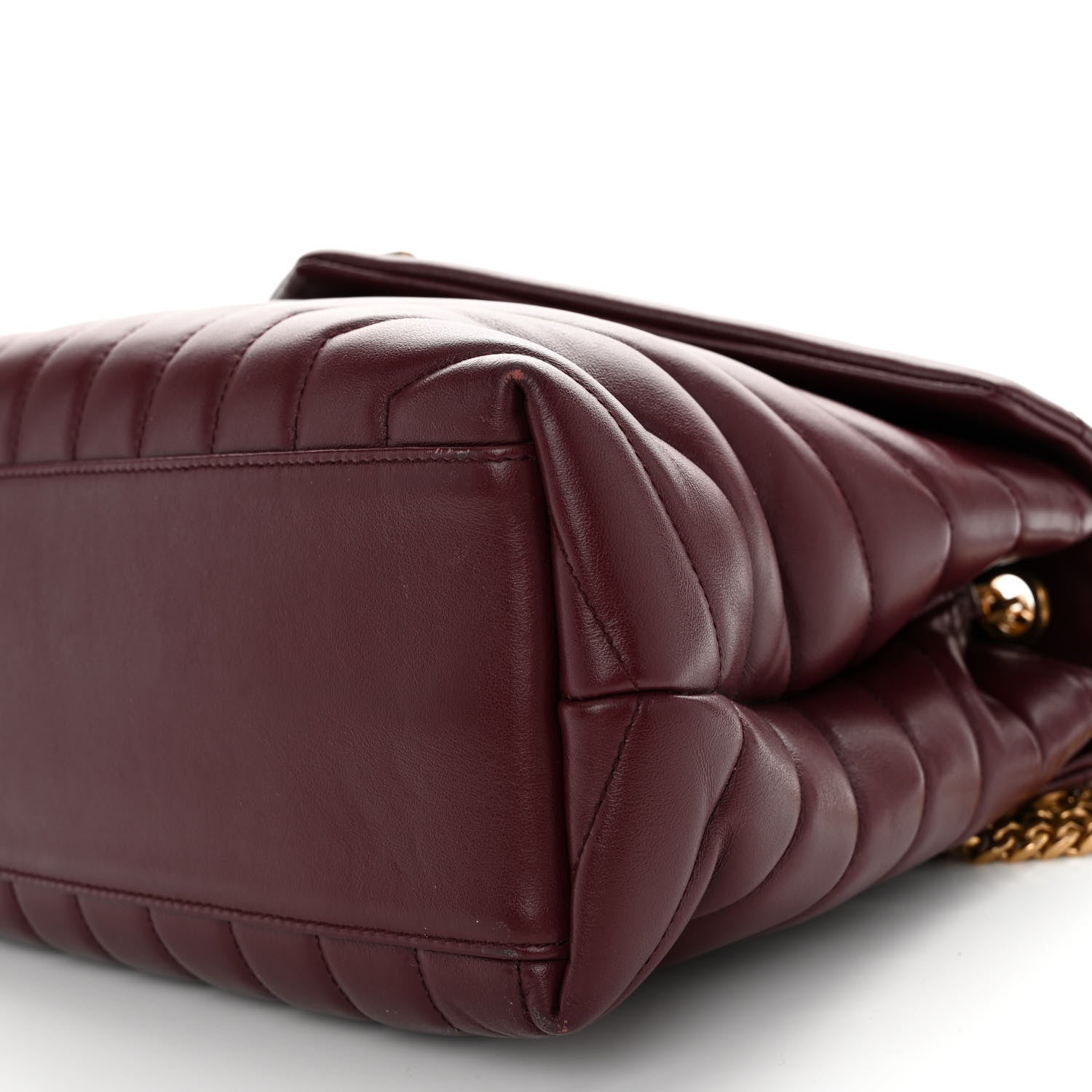 Saint Laurent Calfskin Y Quilted Monogram Medium Loulou Chain Satchel Rouge Legion 10 of 11