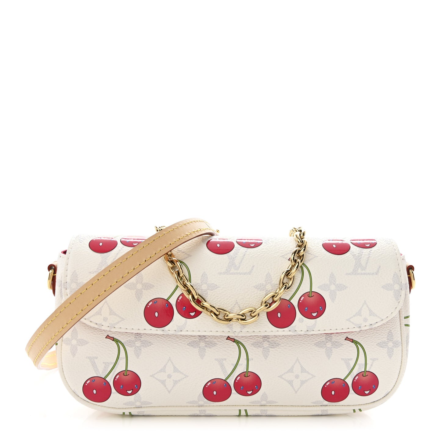 LV X TM Monogram Cerises Ivy Wallet On Chain White