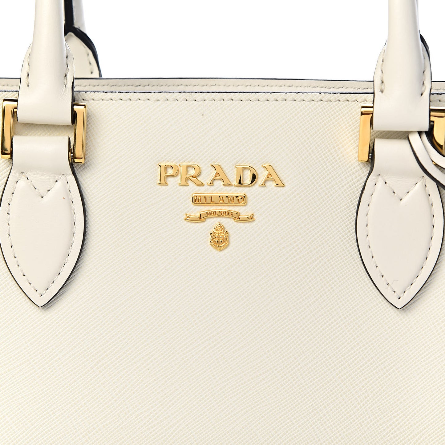 Saffiano Soft Calfskin Zippered Tote White