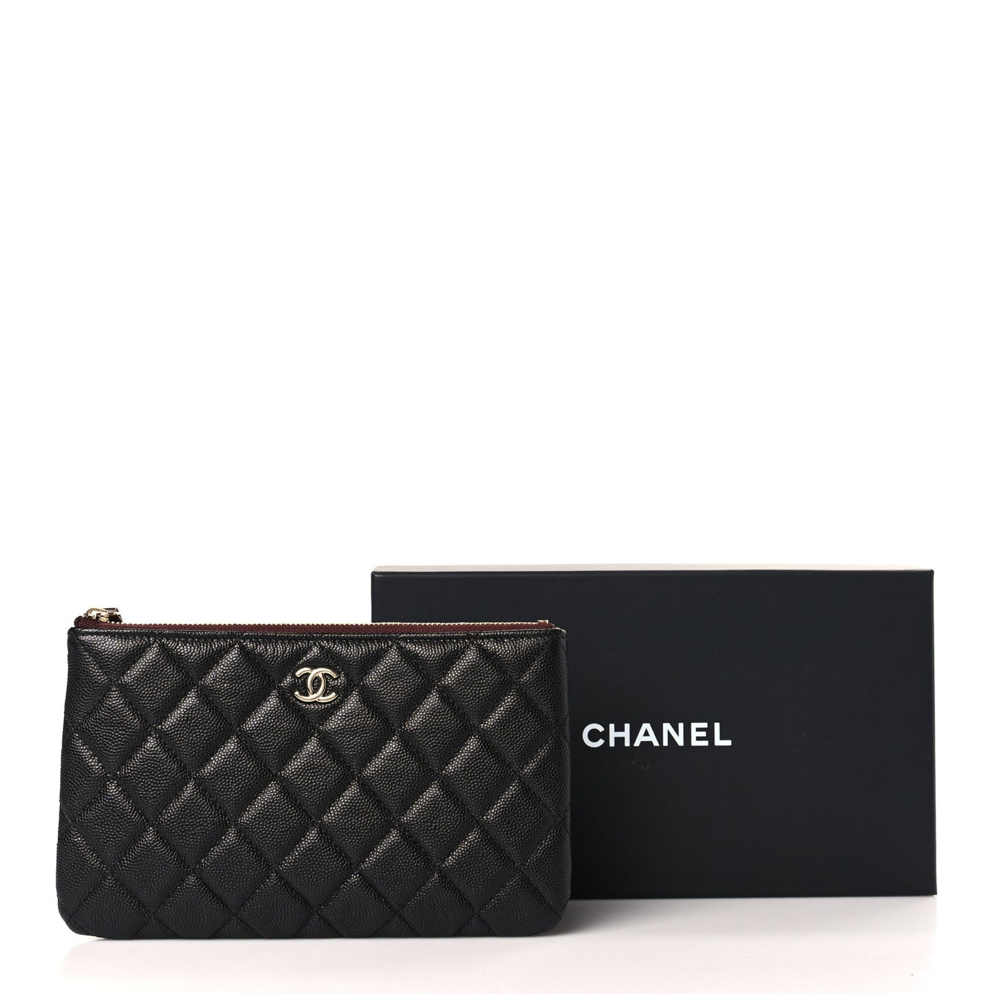 Caviar Quilted Cosmetic Case Black