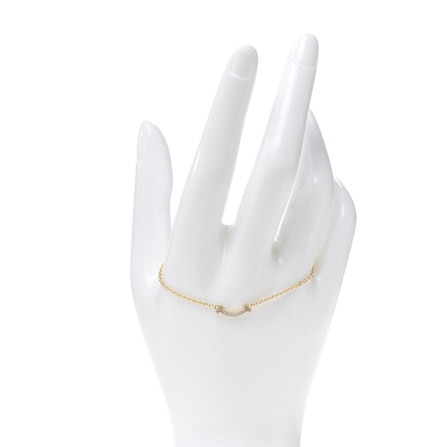 18K Yellow Gold Diamond Mini T Smile Bracelet