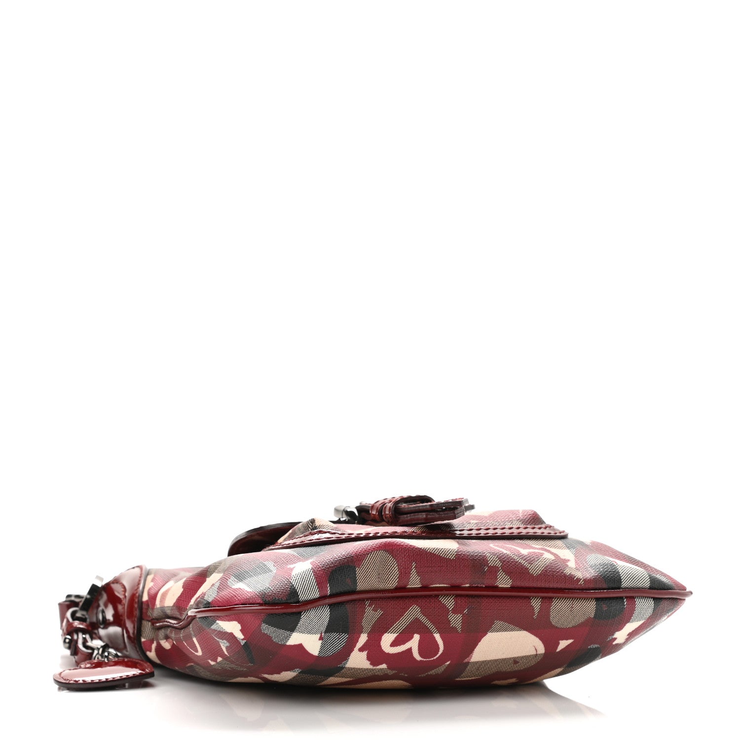 Burberry Nova Check Heart Crossbody Clutch Bag Berry Red 4 of 11