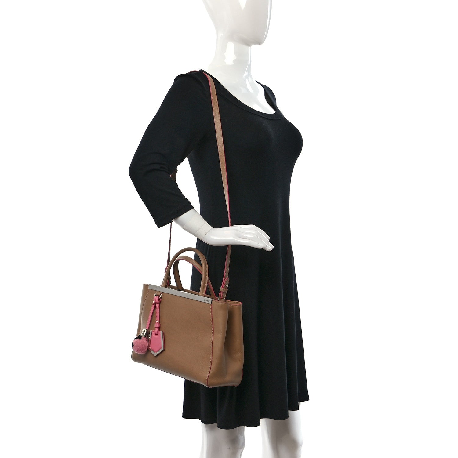 Fendi Vitello Elite Light Bulb Charm Petite 2Jours Tote Cuoio 2 of 10
