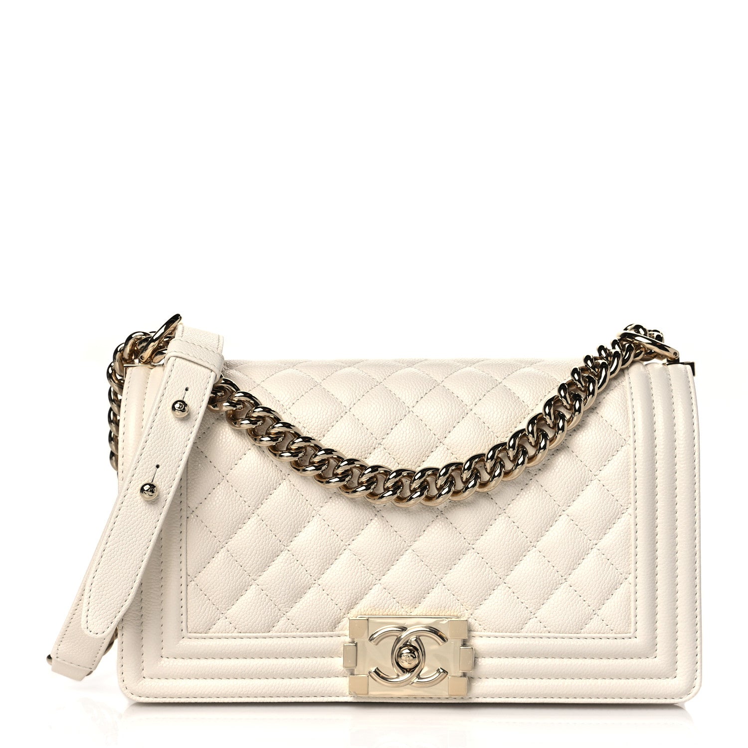 Chanel Caviar Quilted Medium Boy Flap Ivory 1 of 11