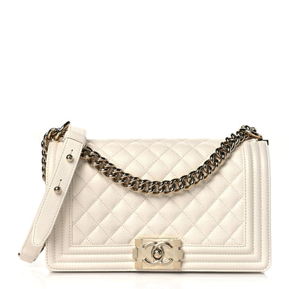 Chanel Caviar Quilted Medium Boy Flap Ivory 1 of 11