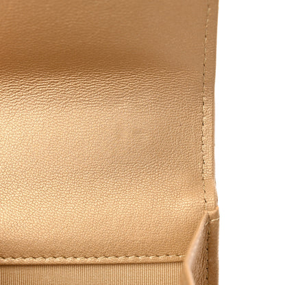 Chanel Metallic Goatskin Quilted Chanel 19 Wallet On Chain WOC Gold 11 of 18