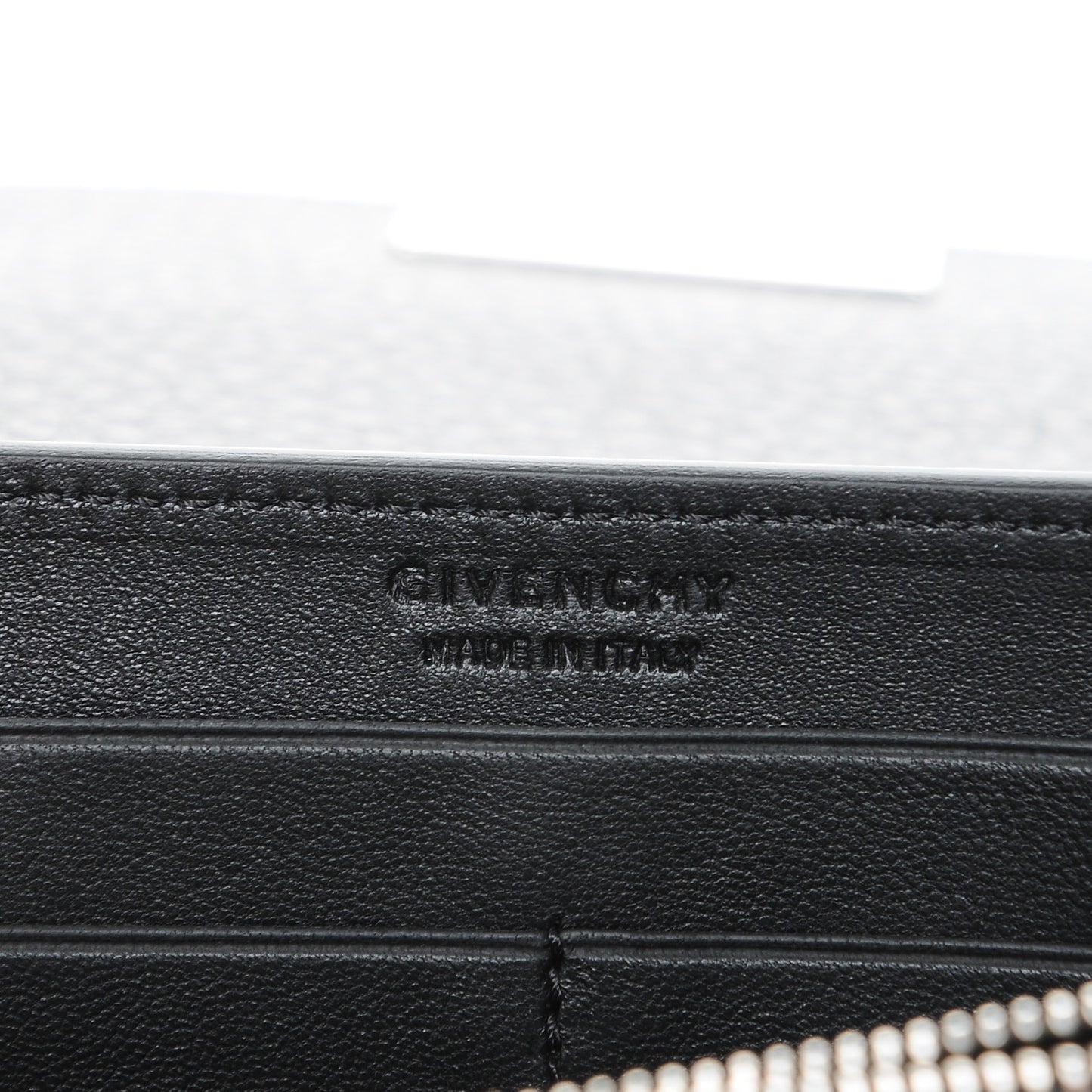 Grained Calfskin Shark Lock Long Flap Wallet Black