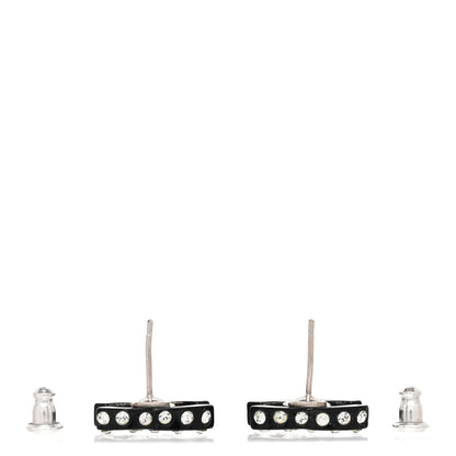 Chanel Resin Crystal CC Earrings Black 3 of 5