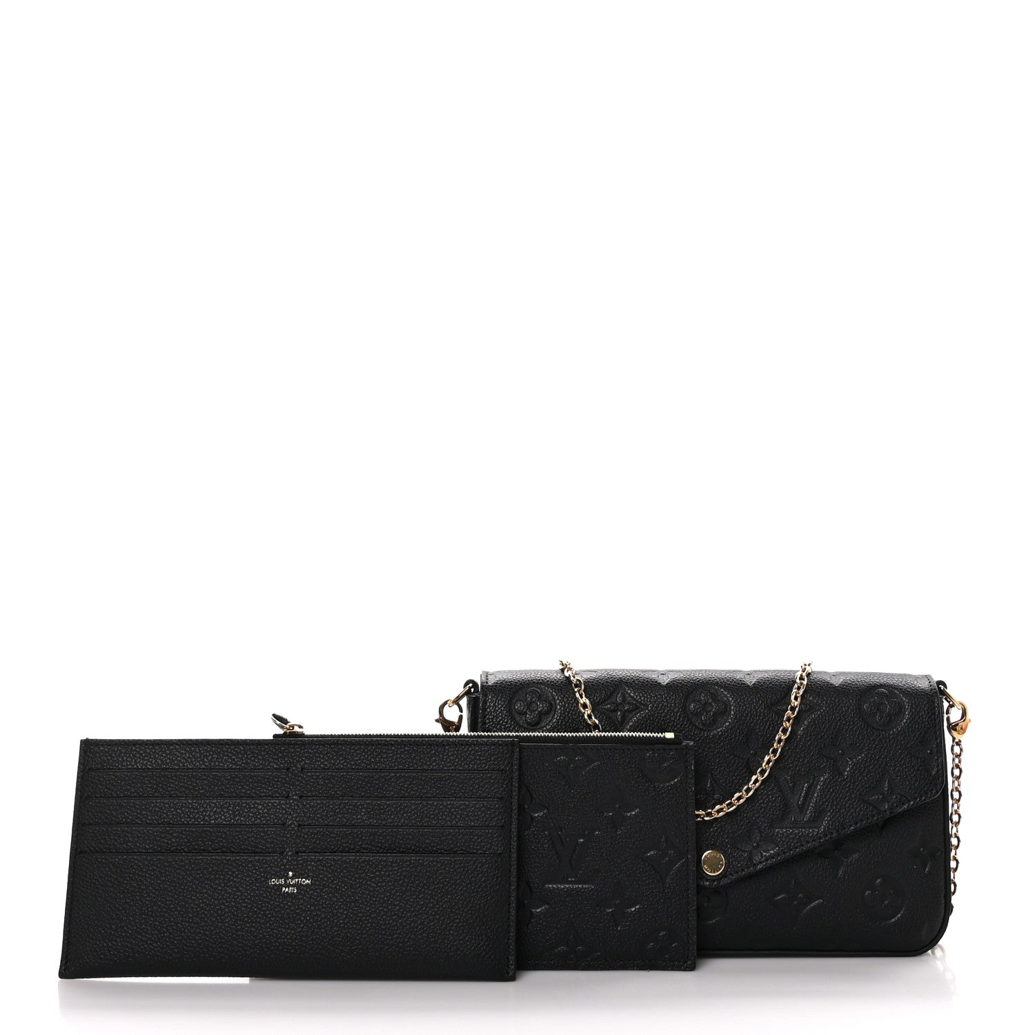 Louis Vuitton Empreinte Pochette Felicie Chain Wallet Black 3 of 11
