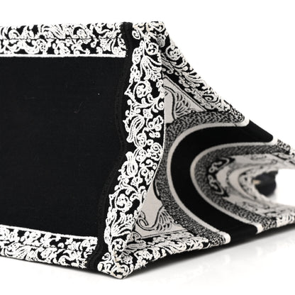 Christian Dior Canvas Embroidered Medium Ornamental Cornely Effect Book Tote Black White 10 of 12