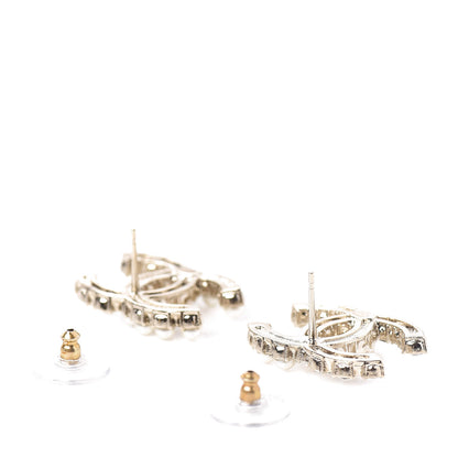 Chanel Crystal Pearl CC Dazzling Domino Earrings Gold 3 of 4