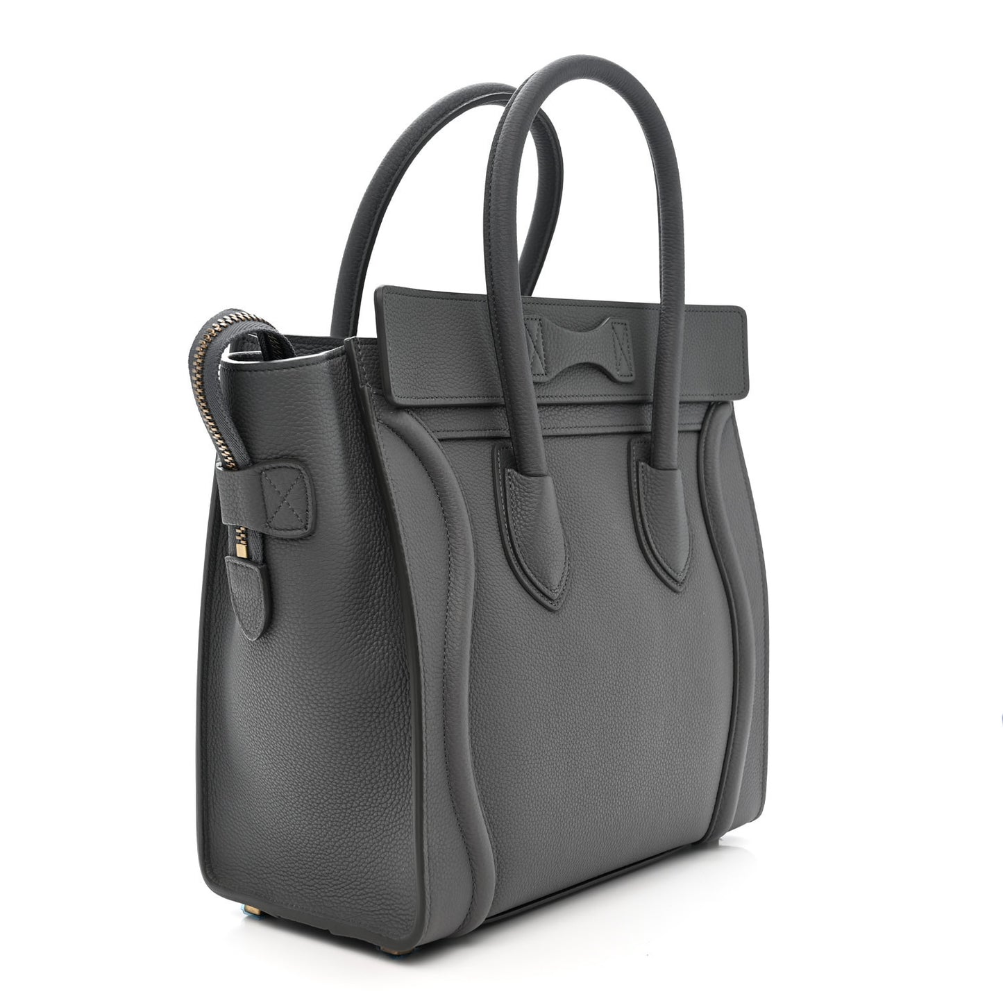 Baby Drummed Calfskin Micro Luggage Kohl