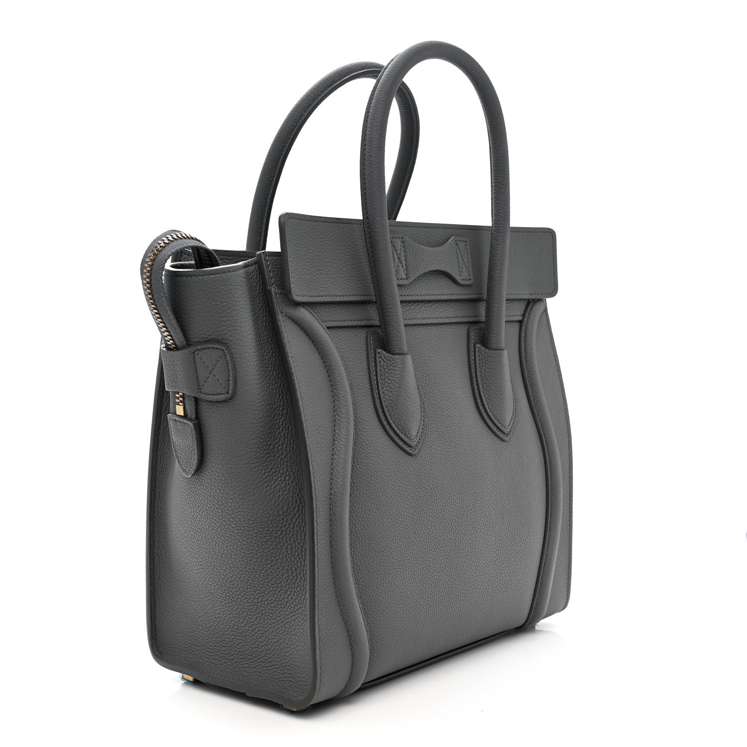 Celine Baby Drummed Calfskin Micro Luggage Kohl 2 of 9