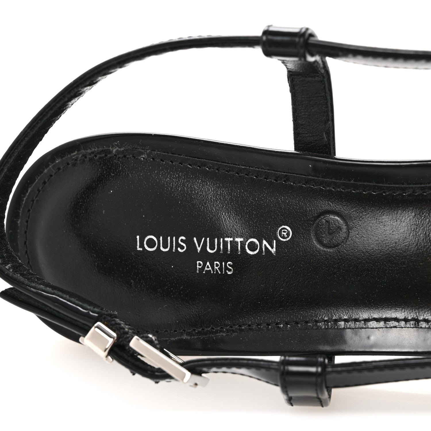 Louis Vuitton Calfskin Allure D'Orsay Slingback Pump 37.5 Black 8 of 9