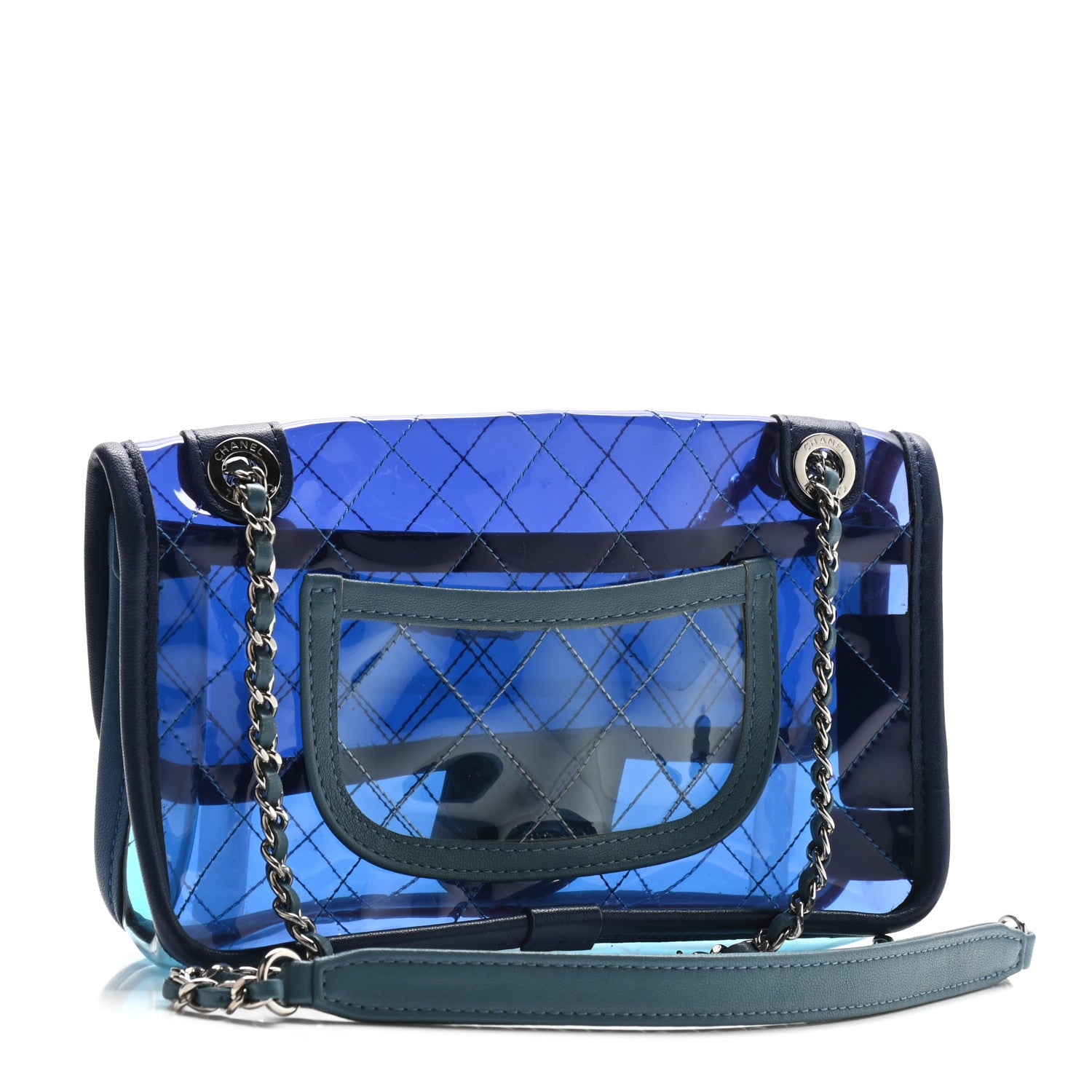 Chanel PVC Lambskin Stitched Mini Coco Splash Flap Blue 2 of 7