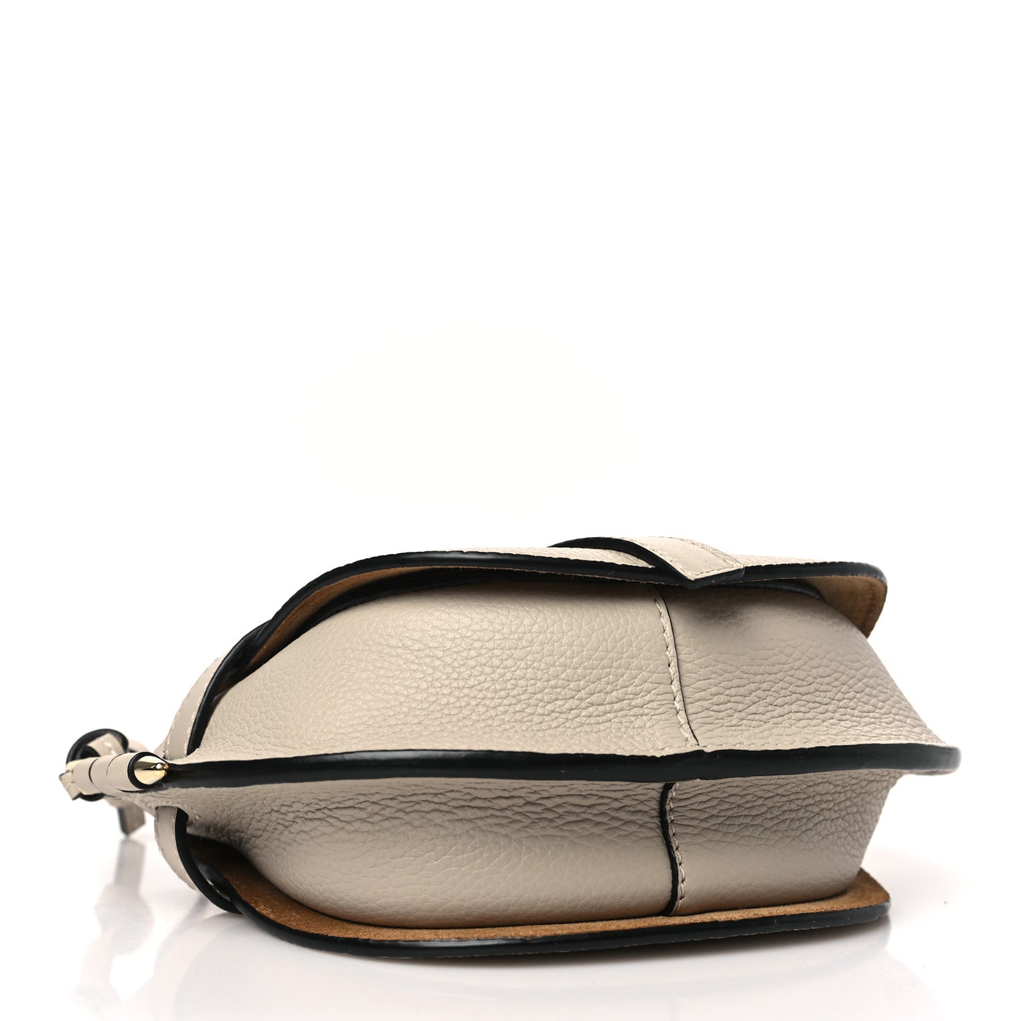 Pebble Grain Calfskin Mini Gate Dual Bag Light Oat