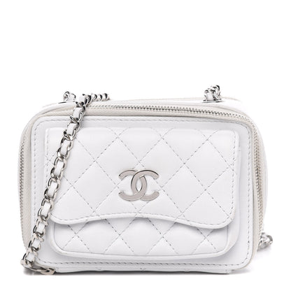 Chanel Lambskin Quilted Small Pocket Box Camera Case White 1 of 13
