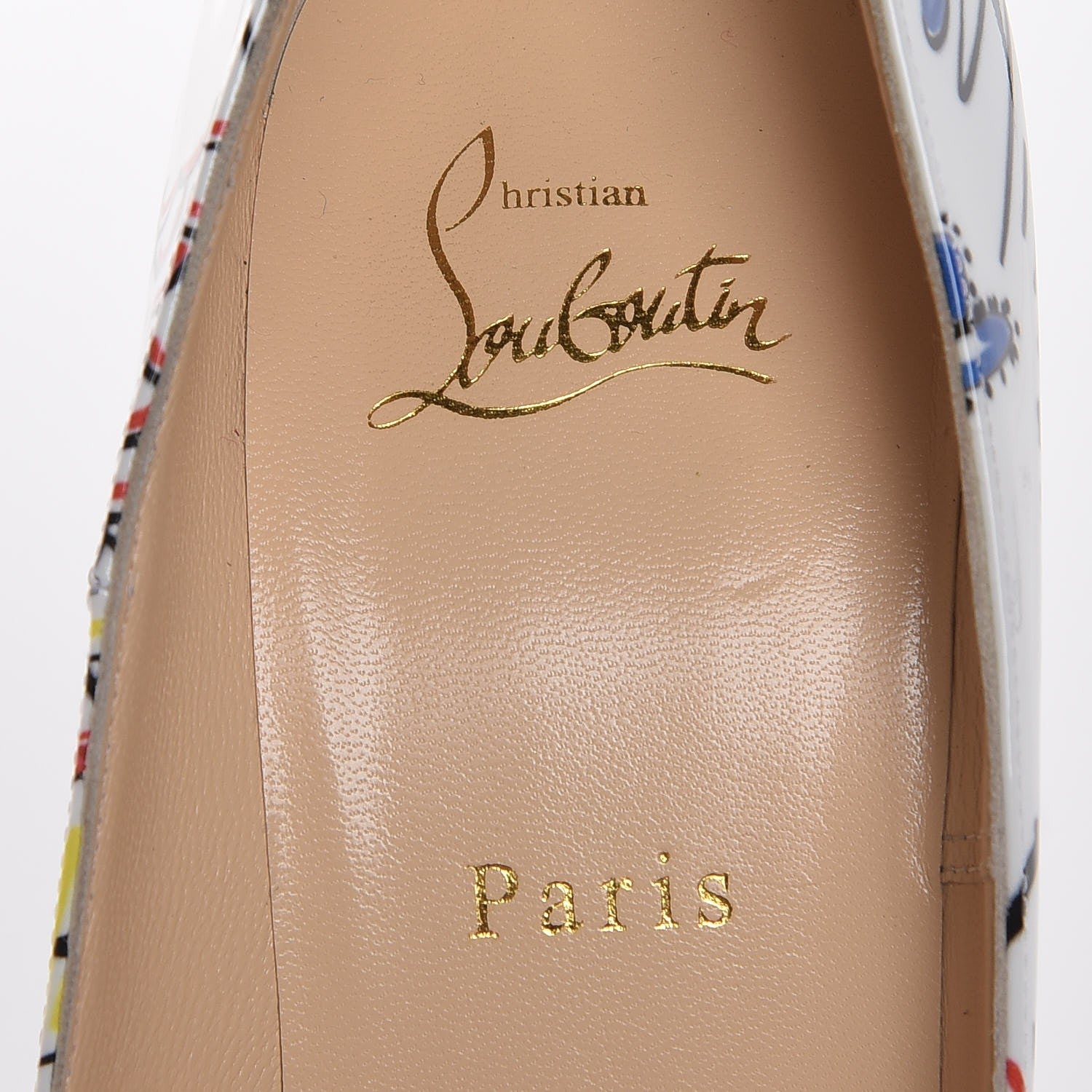 Christian Louboutin Patent Loubitag So Kate 120 Pumps 39.5 White Multi 7 of 8