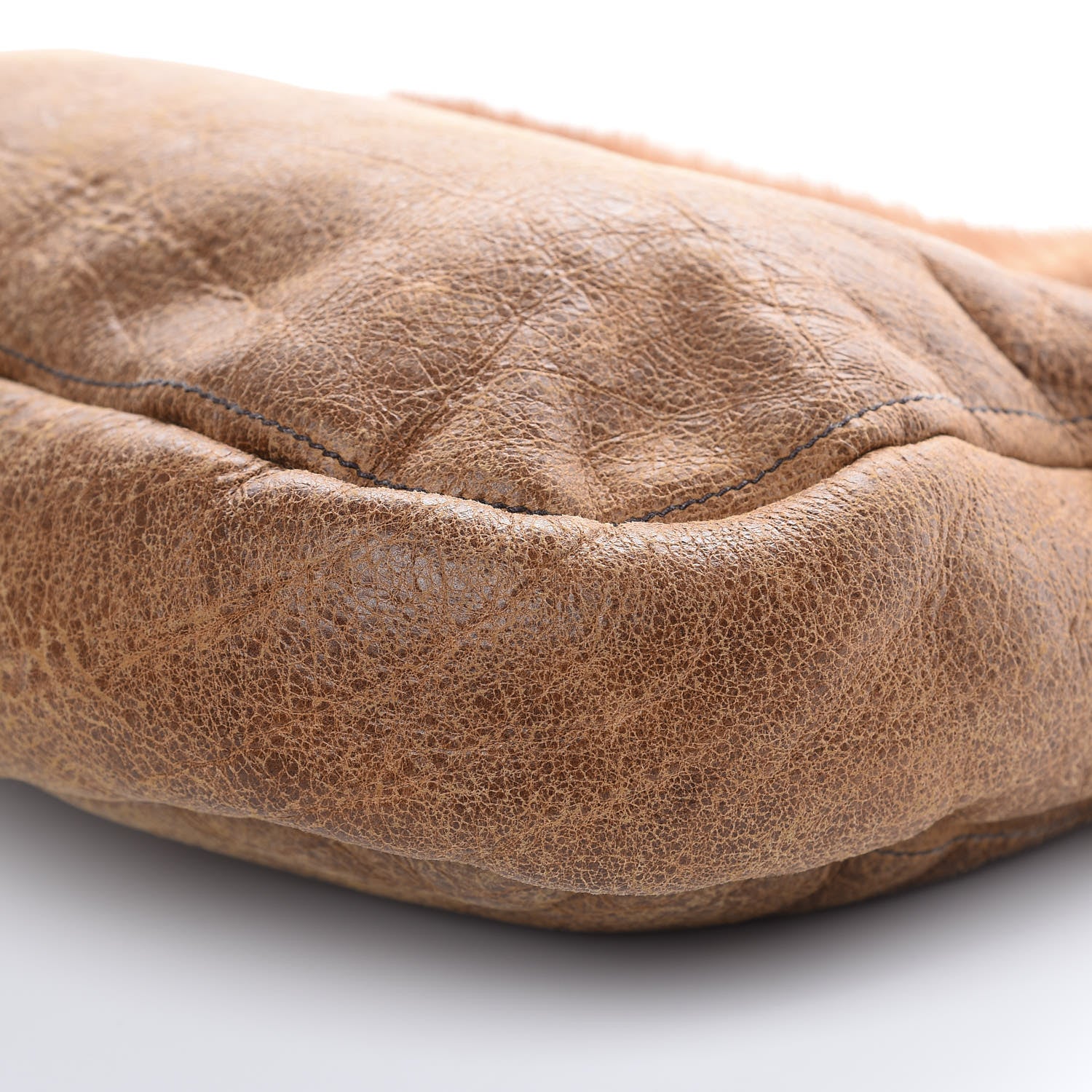 Prada Suede Shearling Mink Fur Crocodile Shoulder Bag Brown 7 of 19