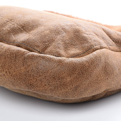 Prada Suede Shearling Mink Fur Crocodile Shoulder Bag Brown 7 of 19