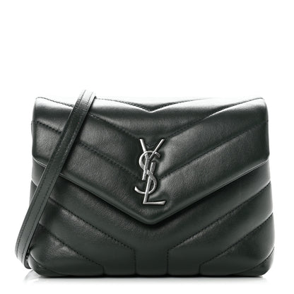 Saint Laurent Calfskin Y Quilted Monogram Toy Loulou Crossbody Bag Deep Green 1 of 9