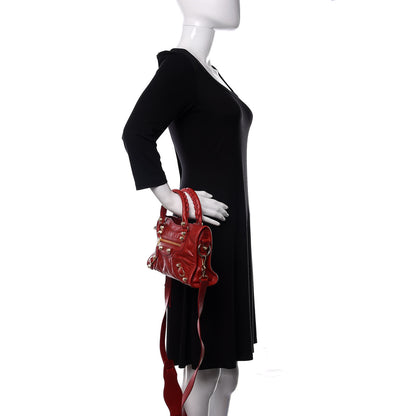 Balenciaga Agneau Giant 12 Gold Hardware Mini City Rouge Lipstick 3 of 11