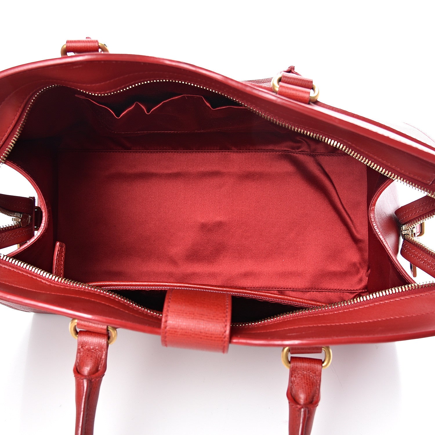 Saint Laurent Textured Calfskin Medium Cabas ChYc Red 4 of 17
