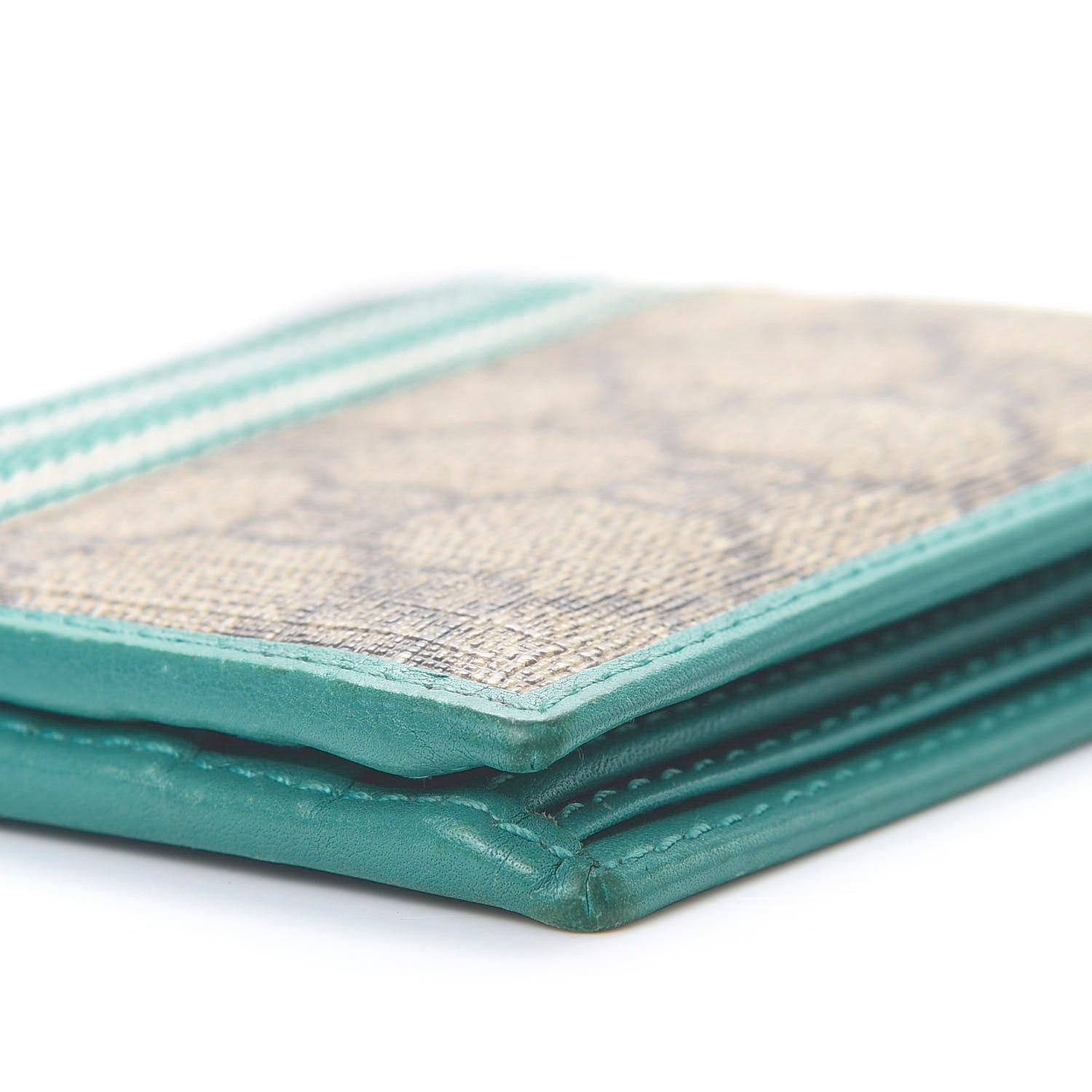 Gucci GG Plus Monogram Web Bi-Fold Wallet Blue Beige 11 of 12